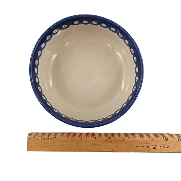 Boleslawiec Ceramic Blue Floral Bowl Soup/Cereal Handmade in Poland 9d - Picture 10 of 12